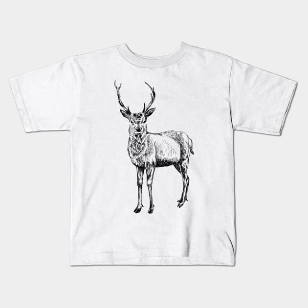 Deer Kids T-Shirt by rachelsfinelines